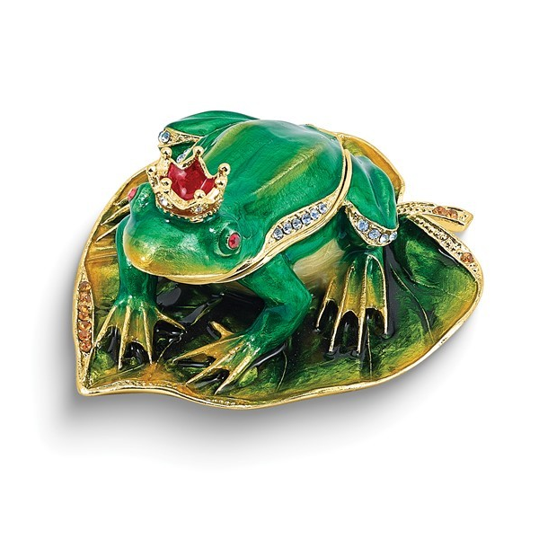 BEJEWELED FLOATEY FROG PRINCE TRINKET BOX Holliday Jewelry Klamath Falls, OR