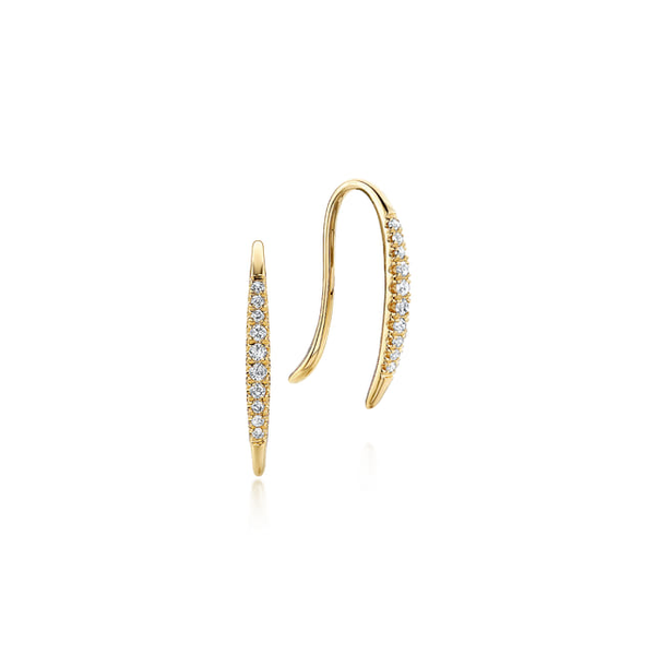 14K Yellow Gold Tapered Diamond Fish Wire Earrings Hollingsworth Jewelers Gallery Petaluma, CA