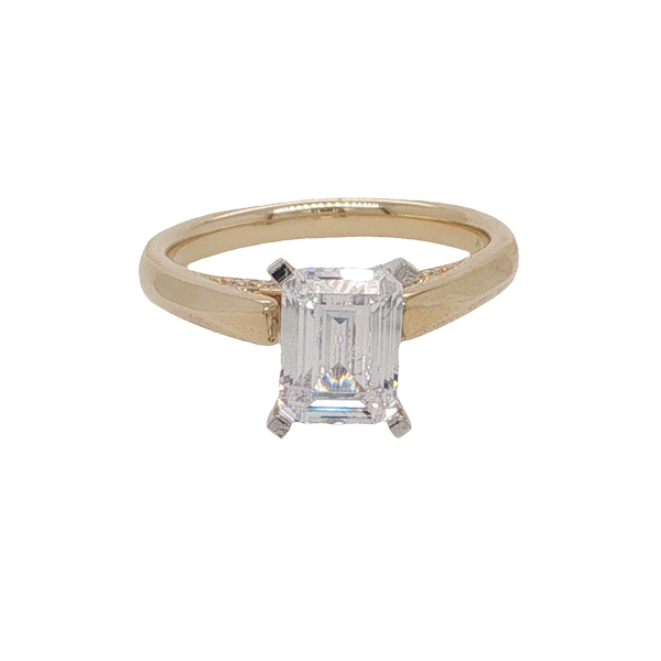 14K Yellow Gold Emerald Cut Diamond Ring Hollingsworth Jewelers Gallery Petaluma, CA
