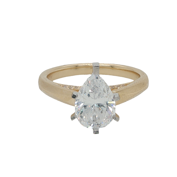 14K Yellow Gold Pear Cut Diamond Ring Hollingsworth Jewelers Gallery Petaluma, CA