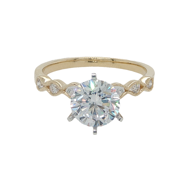 14K Yellow Gold Round Diamond Engagement Ring Hollingsworth Jewelers Gallery Petaluma, CA