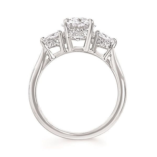 Three Stone Diamond Engagement Ring Mounting in 14K White Gold Image 2 Holly McHone Jewelers Astoria, OR