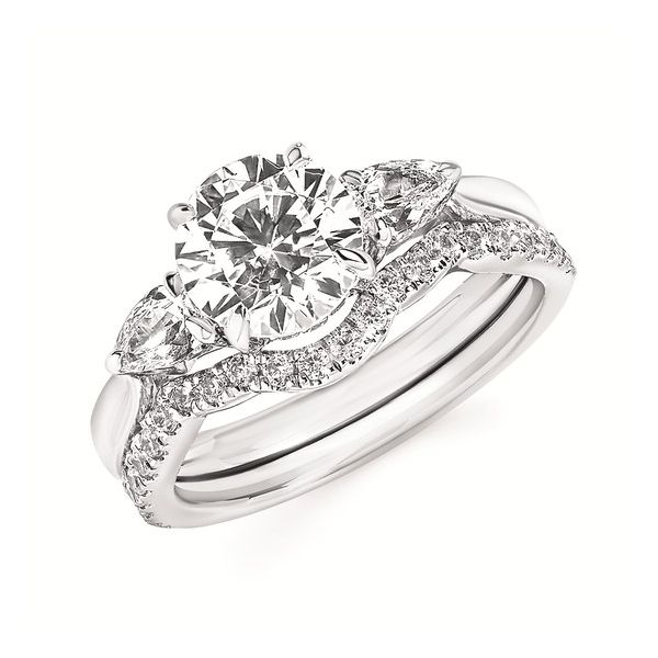 Three Stone Diamond Engagement Ring Mounting in 14K White Gold Image 3 Holly McHone Jewelers Astoria, OR
