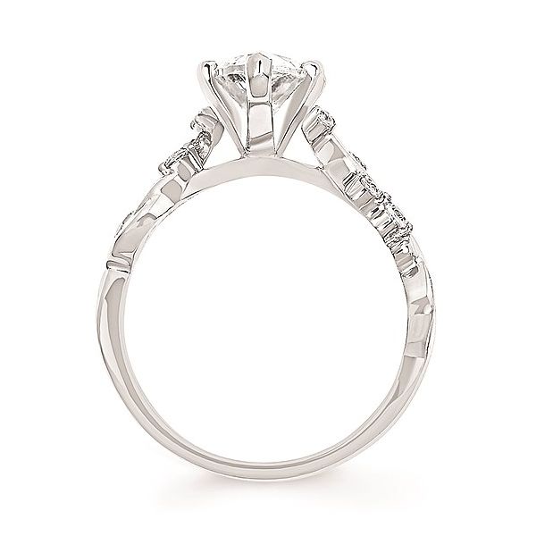 Diamond Organic Design Engagement Ring Mounting in 14K White Gold Image 2 Holly McHone Jewelers Astoria, OR