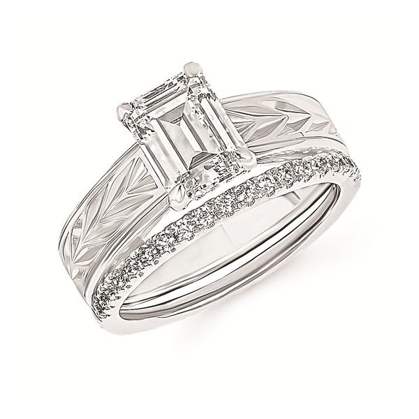 Modern Diamond Engagement Ring Mounting in 14K Gold Image 3 Holly McHone Jewelers Astoria, OR