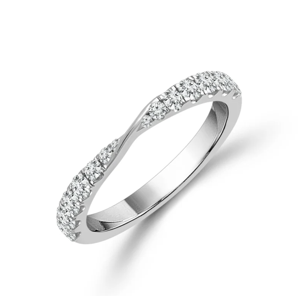 Diamond Wedding Anniversary Band in 14K White Gold 0.17 Carat Image 2 Holly McHone Jewelers Astoria, OR