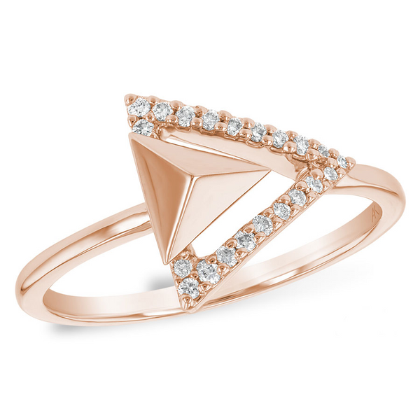 Diamond Geometric Ring in 14K Rose Gold Holly McHone Jewelers Astoria, OR