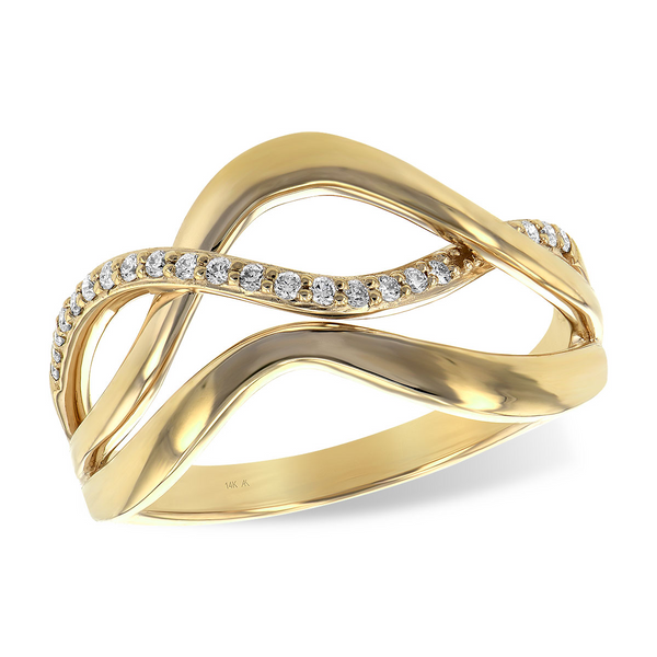 Diamond Waves Ring in 14K Gold Holly McHone Jewelers Astoria, OR