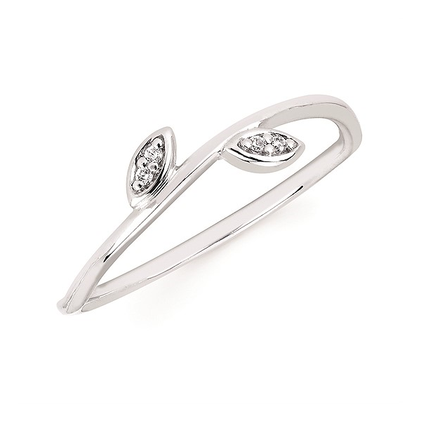 White Gold Diamond Leaf Ring Holly McHone Jewelers Astoria, OR