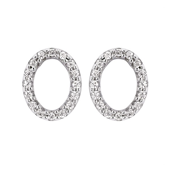 Diamond Oval Stud Earrings in 14K White Gold Holly McHone Jewelers Astoria, OR