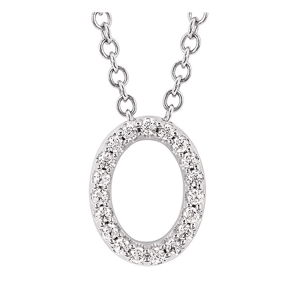 Diamond Oval Pendant in 14K White Gold Holly McHone Jewelers Astoria, OR