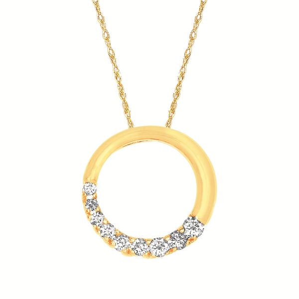Diamond Circle Slide Pendant in 14K Gold Holly McHone Jewelers Astoria, OR
