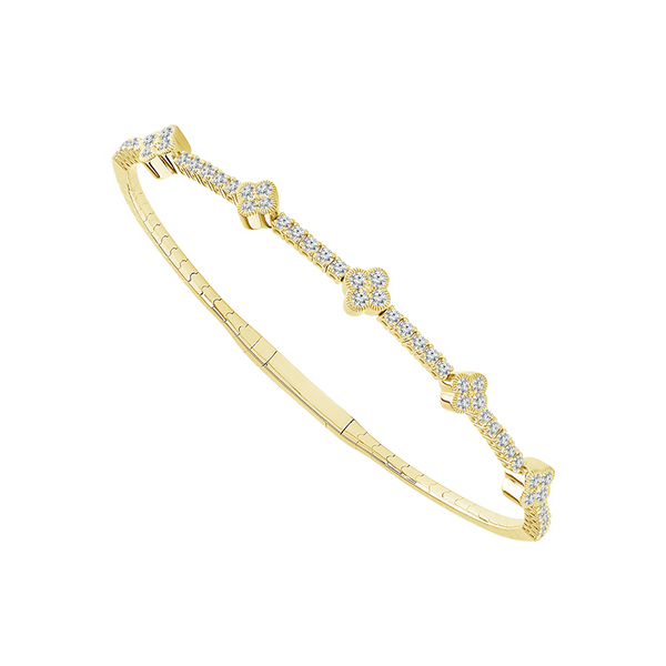 Diamond Flexie Bangle Station Bracelet in 14K Gold Holly McHone Jewelers Astoria, OR