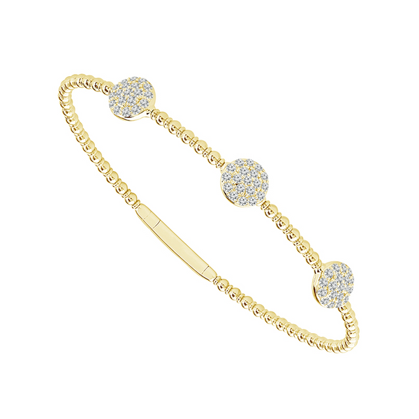 Diamond Flexie Bangle Bracelet in 14K Yellow & White Gold Holly McHone Jewelers Astoria, OR