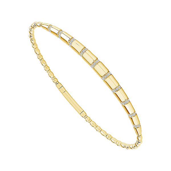 Diamond Flexie Bangle Bracelet in 14K Gold Holly McHone Jewelers Astoria, OR