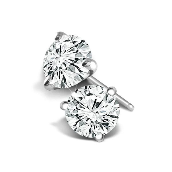 Lab Grown Diamond Martini Stud Earrings in 14K White Gold 1.5 Carats Holly McHone Jewelers Astoria, OR