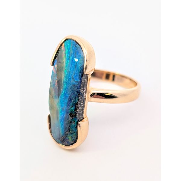 Australian Opal Ring in 14K Gold Image 2 Holly McHone Jewelers Astoria, OR