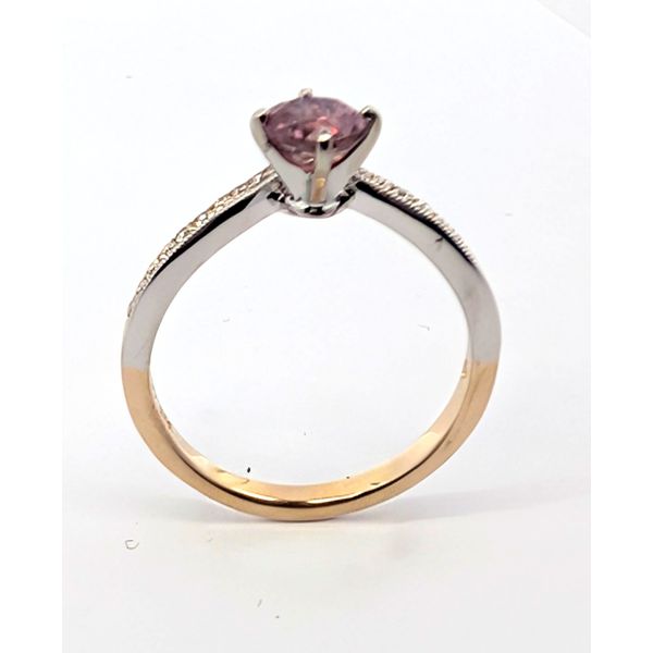 Pink Montana Sapphire Diamond Ring in 14K Gold Image 3 Holly McHone Jewelers Astoria, OR