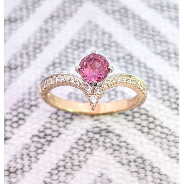 Pink Montana Sapphire Diamond Ring in 14K Gold Holly McHone Jewelers Astoria, OR
