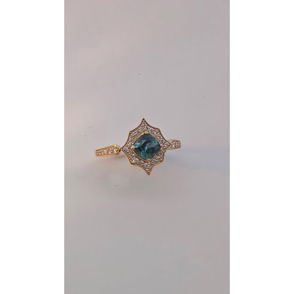 Montana Sapphire & Diamond Vintage-Style Ring in 14K Gold Holly McHone Jewelers Astoria, OR