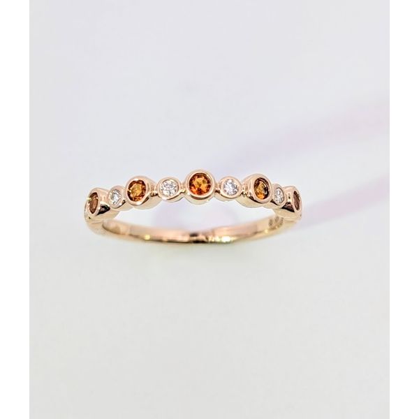 Citrine & Diamond Stacker Ring in 14K Gold Holly McHone Jewelers Astoria, OR