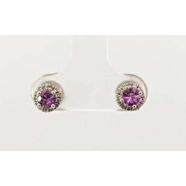 Sterling Silver Stud Earrings with Purple Sapphires Holly McHone Jewelers Astoria, OR