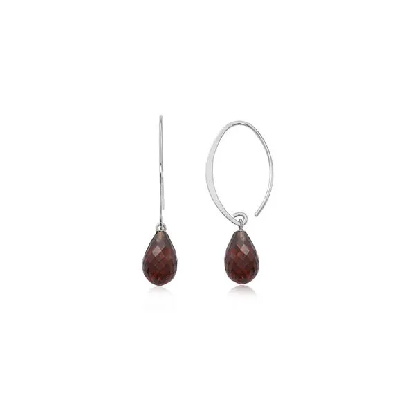 Sterling Silver Garnet Sweep Earrings Holly McHone Jewelers Astoria, OR