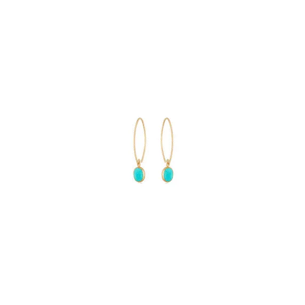 14K Yellow Gold Turquoise Sweep Earrings Holly McHone Jewelers Astoria, OR