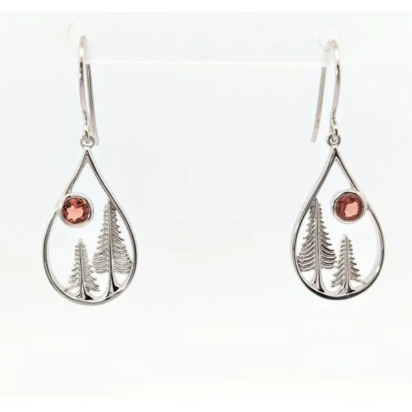 Sterling Silver Tree Sunstone Earrings Holly McHone Jewelers Astoria, OR
