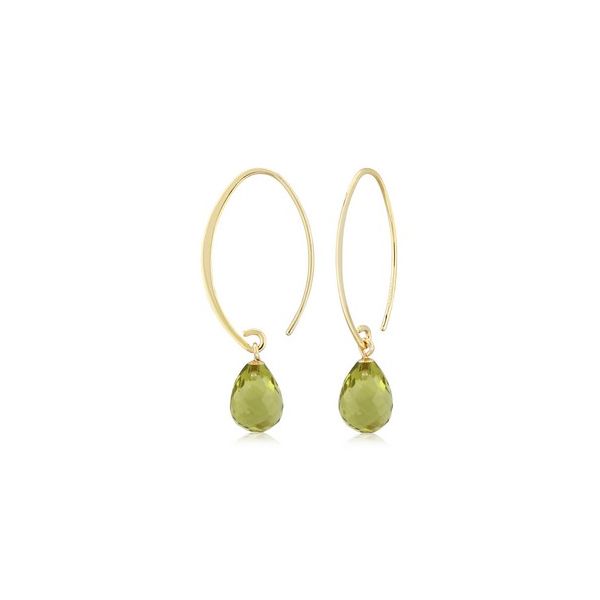 Peridot Sweep Dangle Earrings in 14K Gold Holly McHone Jewelers Astoria, OR