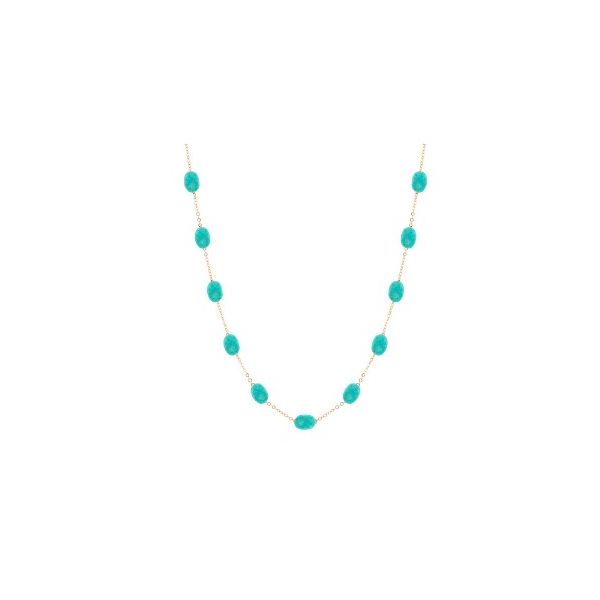 Turquoise Station Necklace in 14K Gold Holly McHone Jewelers Astoria, OR