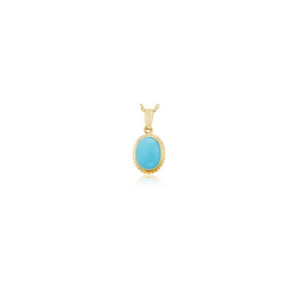 Turquoise Pendant in 14K Gold Holly McHone Jewelers Astoria, OR
