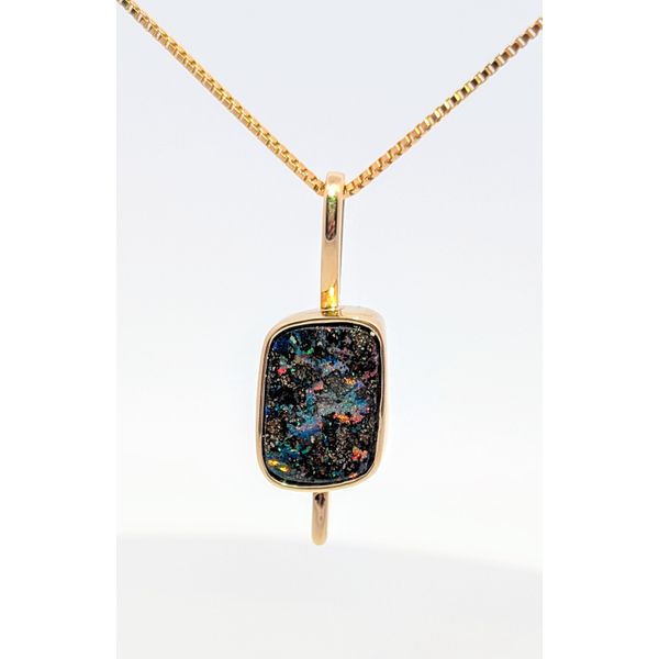 Australian Opal Pendant Set in 14K Gold Holly McHone Jewelers Astoria, OR