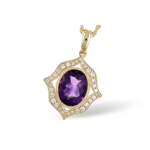 Amethyst & 14K Gold Pendant with Chain Holly McHone Jewelers Astoria, OR