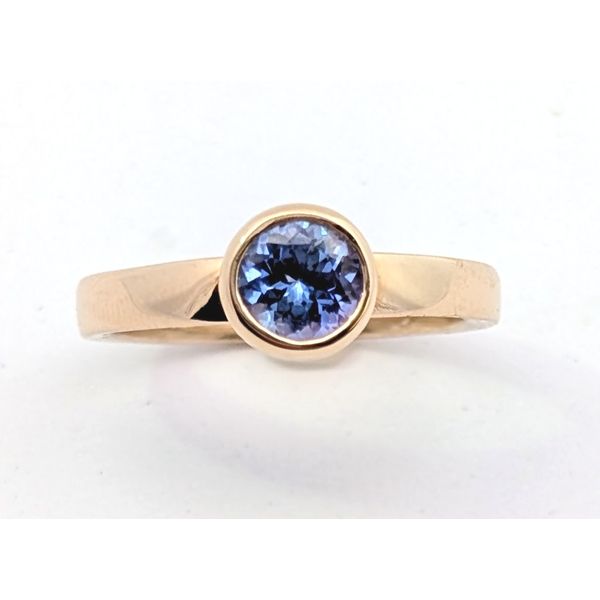Tanzanite Bezel Set Ring in 14K Gold Holly McHone Jewelers Astoria, OR