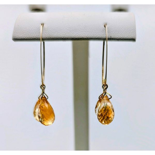 Citrine Briolette Dangle Earrings in 14K Gold Holly McHone Jewelers Astoria, OR
