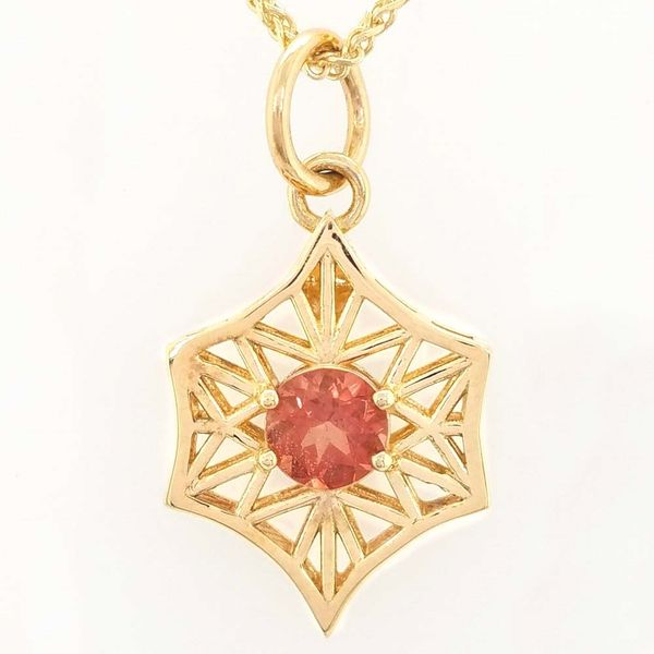 Holly McHone Original Astoria Megler Bridge Oregon Sunstone Pendant in 14K Gold Holly McHone Jewelers Astoria, OR