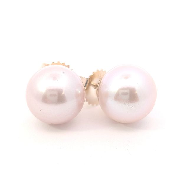 Freshwater Pearl Stud Earrings in 14K Gold Holly McHone Jewelers Astoria, OR