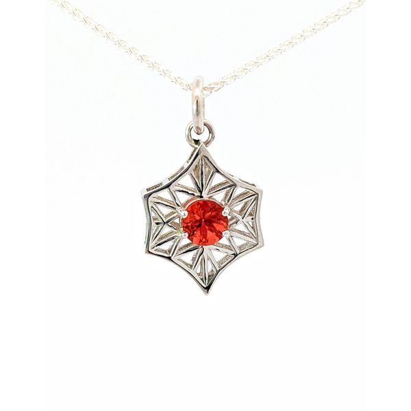 Holly McHone Custom Pendant Megler Bridge with Oregon Sunstone Image 2 Holly McHone Jewelers Astoria, OR