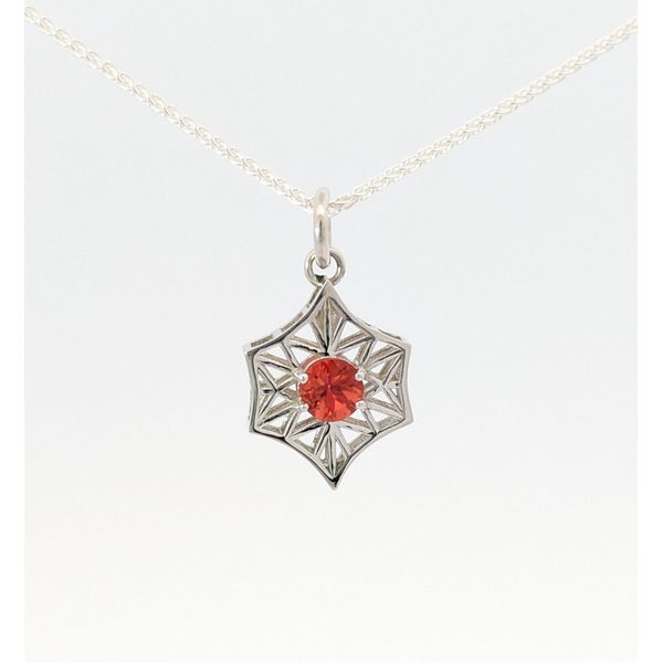 Holly McHone Custom Pendant Megler Bridge with Oregon Sunstone Holly McHone Jewelers Astoria, OR