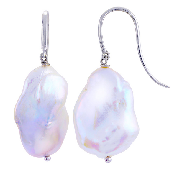 Freshwater Keshi Pearl Drop Earrings Sterling Silver Holly McHone Jewelers Astoria, OR