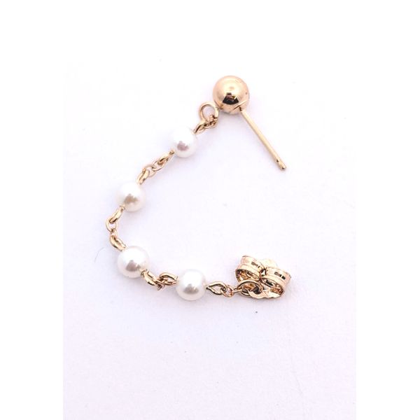 Freshwater Pearl Sweep Ball Stud Earrings in 14K Gold Image 4 Holly McHone Jewelers Astoria, OR