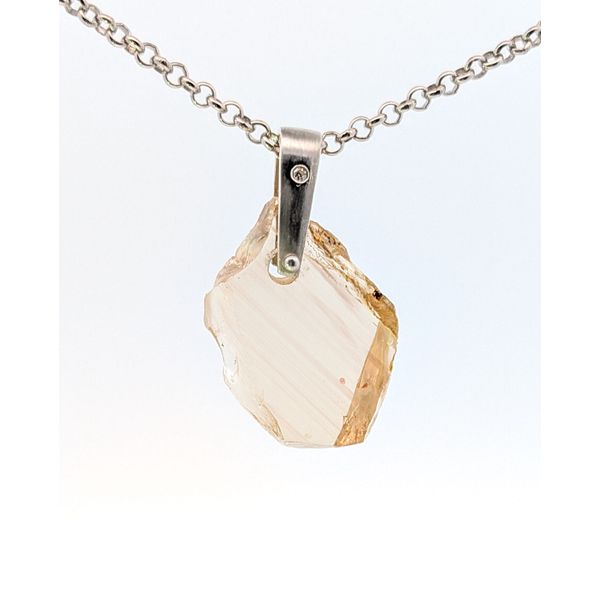 Oregon Sunstone Natural Edge Pendant in Sterling Silver Holly McHone Jewelers Astoria, OR