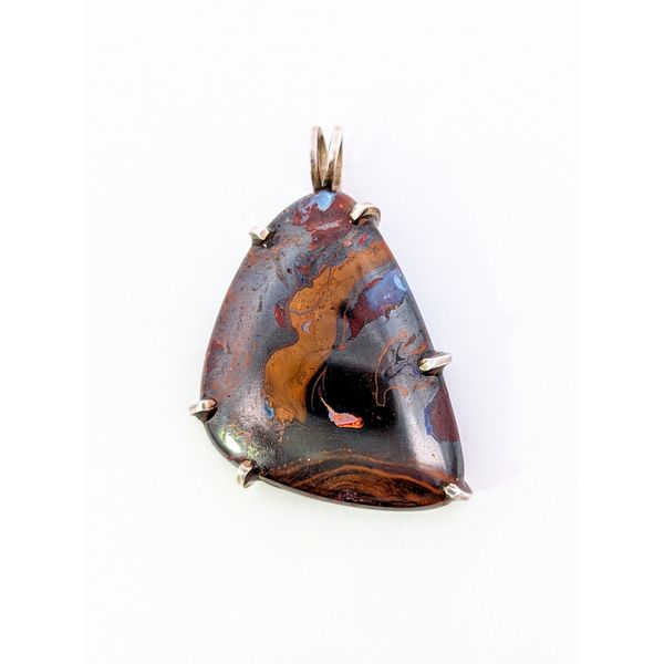 Holly McHone Custom Boulder Opal Pendant in Sterling Silver Holly McHone Jewelers Astoria, OR