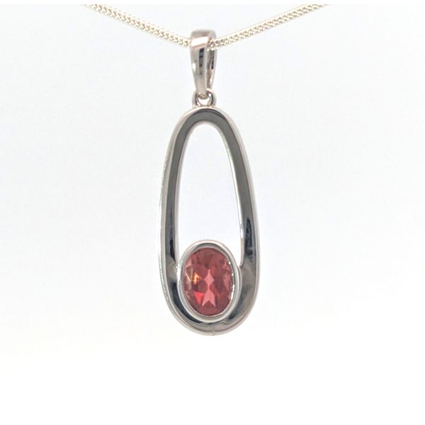 Oregon Sunstone Oval Loop Pendant in Sterling Silver Holly McHone Jewelers Astoria, OR