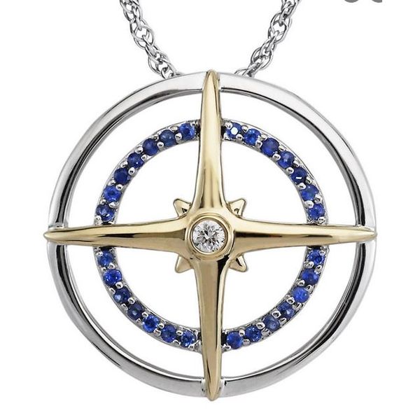 Sterling Silver, Yellow Gold, and Colored Gemstone Pendant Holly McHone Jewelers Astoria, OR