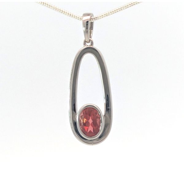 Oregon Sunstone Oval Loop Pendant in Sterling Silver Holly McHone Jewelers Astoria, OR