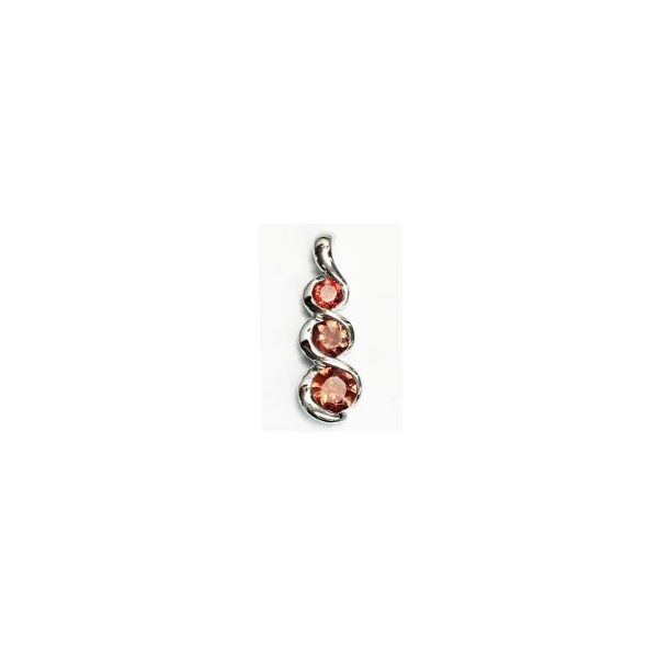 Oregon Sunstone Three Stone Pendant in Sterling Silver Image 2 Holly McHone Jewelers Astoria, OR