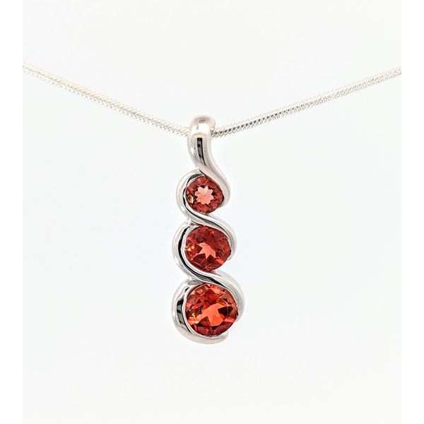 Oregon Sunstone Three Stone Pendant in Sterling Silver Holly McHone Jewelers Astoria, OR
