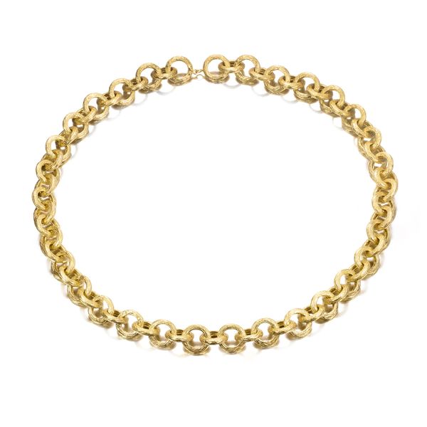 Textured Link Necklace in Sterling Silver with 18K Vermeil Holly McHone Jewelers Astoria, OR